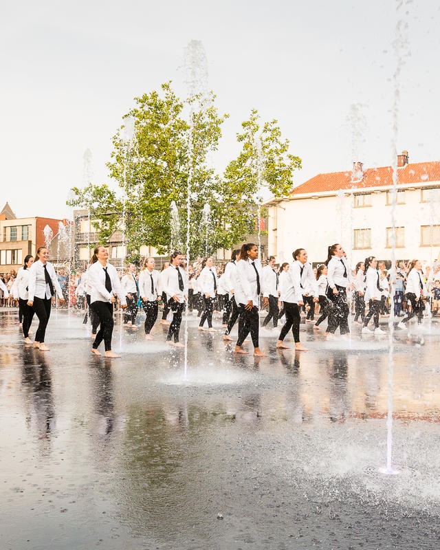 Dorpsplein Kapellen Aquafontal fontein